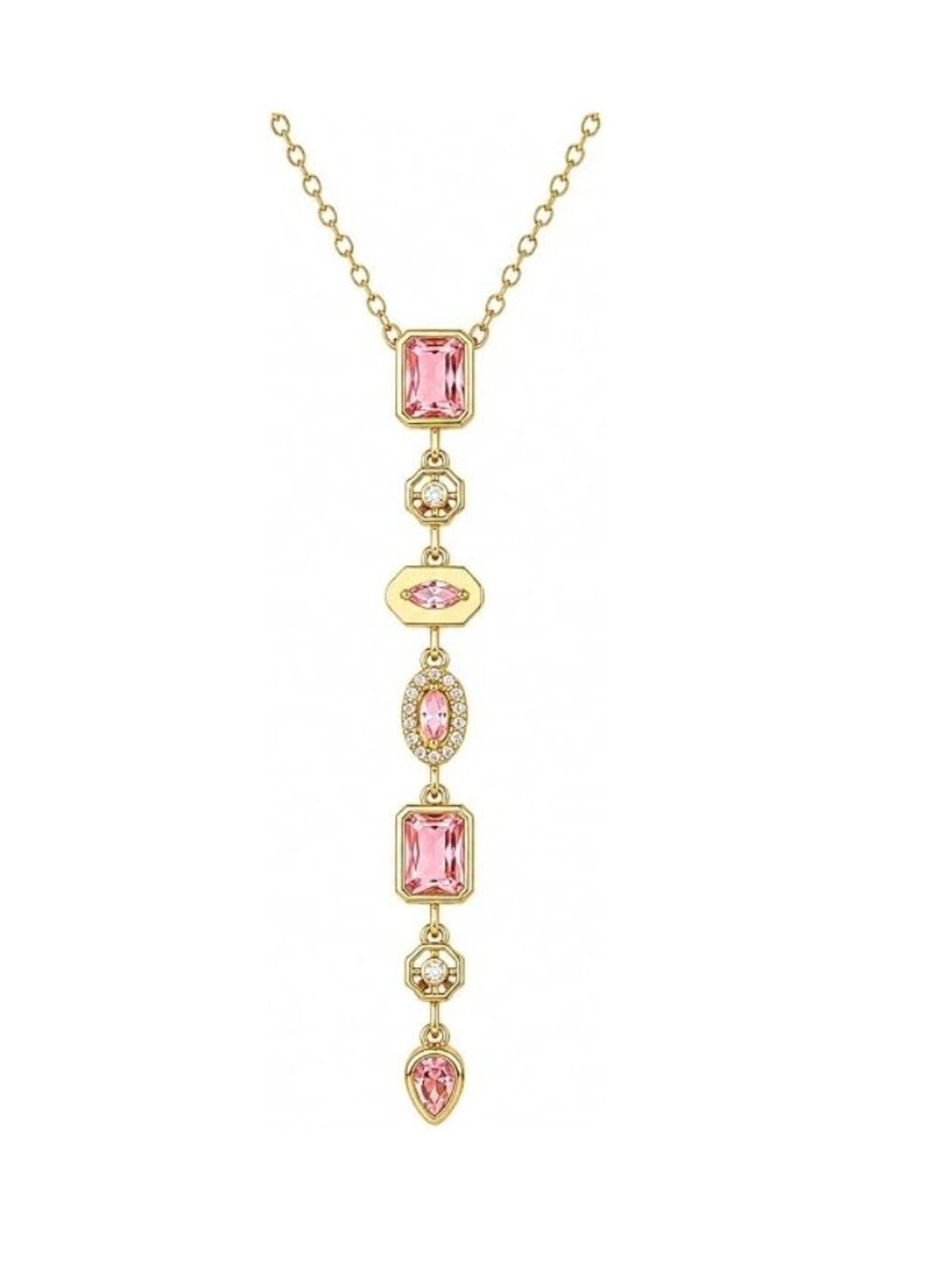 Seven Chakra Stone Y Drop Lariat Necklace